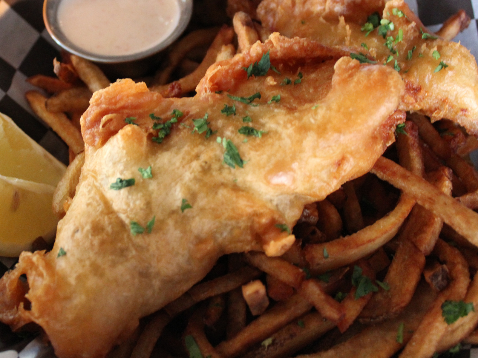 Order Fish & Chips food online from Skybokx 109 Sports Bar And Grill store, Natick on bringmethat.com