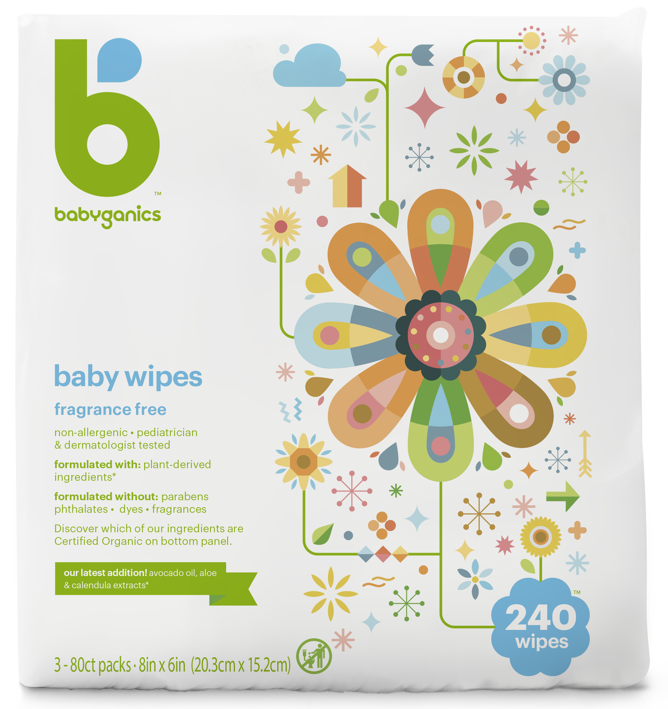 Order Babyganics Baby Wipes, Fragrance Free, 240 Count food online from Rite Aid store, Cathedral City on bringmethat.com