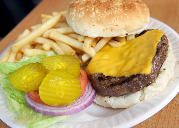 Order Cheeseburger food online from Chirping Chicken store, New York on bringmethat.com