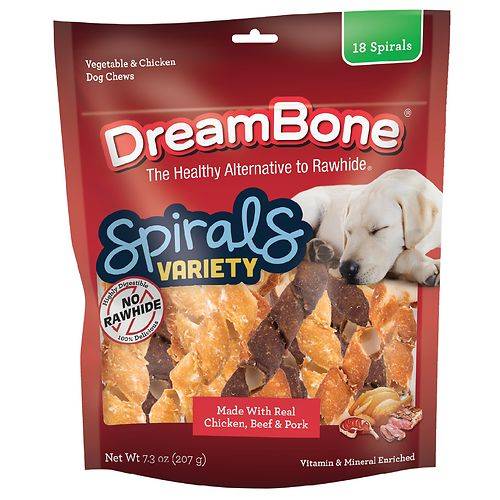Order DreamBone Spirals Variety Pack Rawhide Free - 7.3 oz food online from Walgreens store, Fayetteville on bringmethat.com