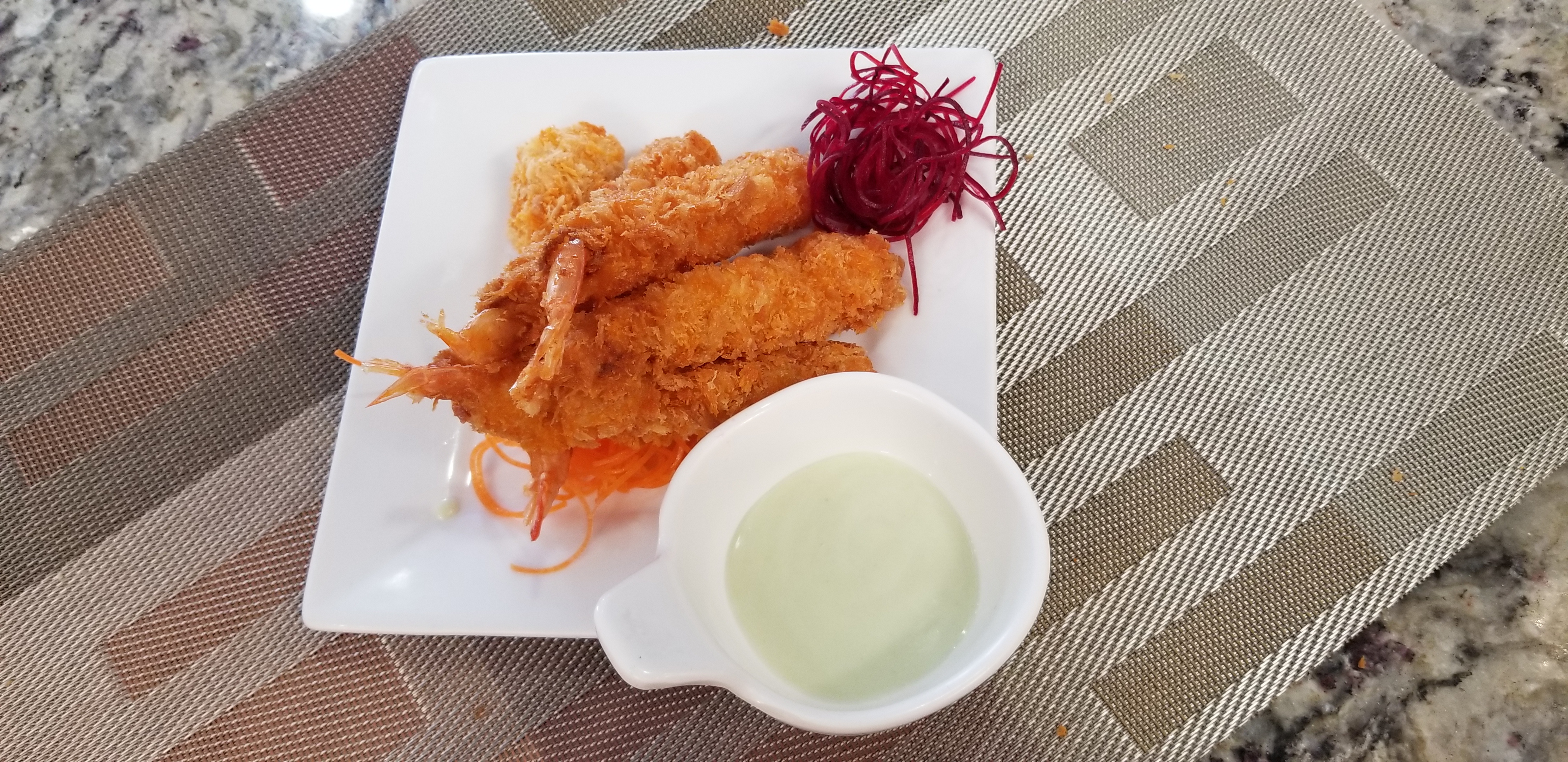 Order 5 Piece Shrimp Tempura food online from Wajo Sushi store, Wheeling on bringmethat.com