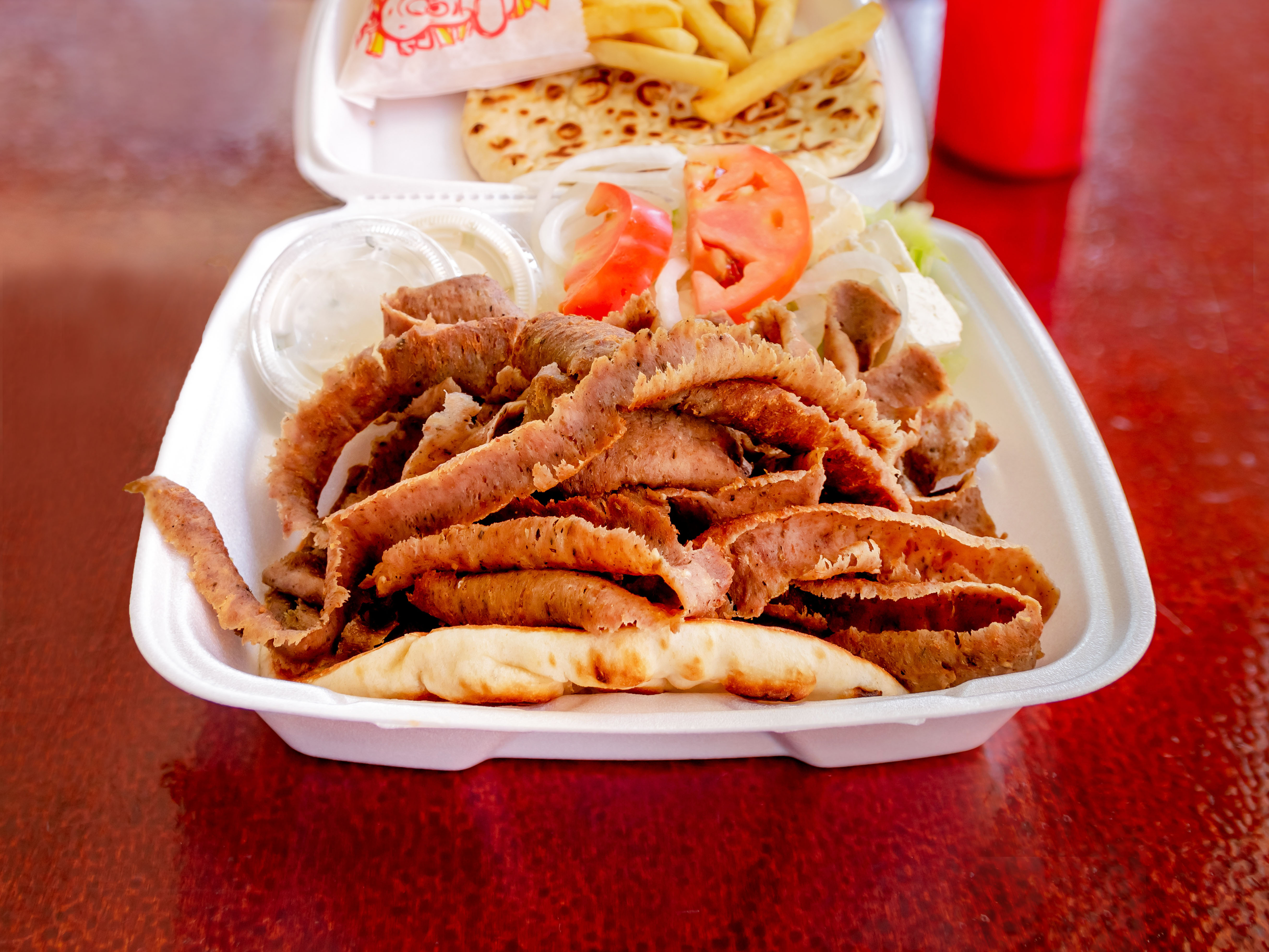 Order Gyro Sandwich Platter food online from Donald's Famous Hot Dogs store, Chicago on bringmethat.com