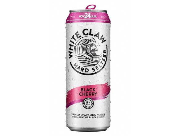 Order White Claw Black Cherry Hard Seltzer - 24oz Can food online from Jacob's Liquor store, Sachse on bringmethat.com