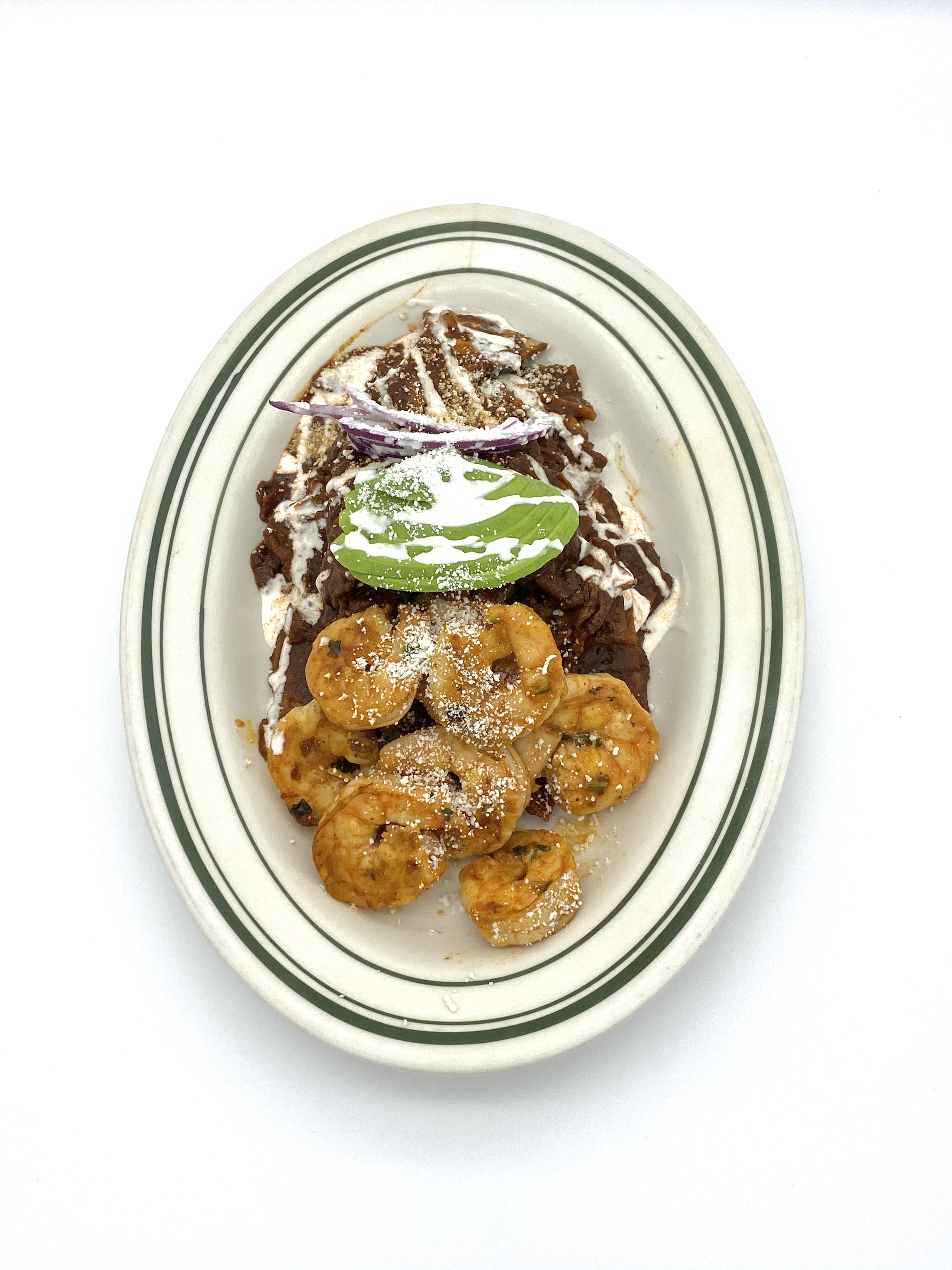 Order Chilaquiles con mole poblano food online from Tacos Y Jugos Genesis store, Elmhurst on bringmethat.com