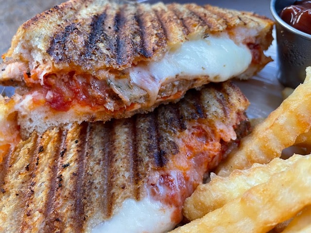 Order Meatball Marinara Panini - Half food online from Ithaca Ghost Kitchen store, Ithaca on bringmethat.com