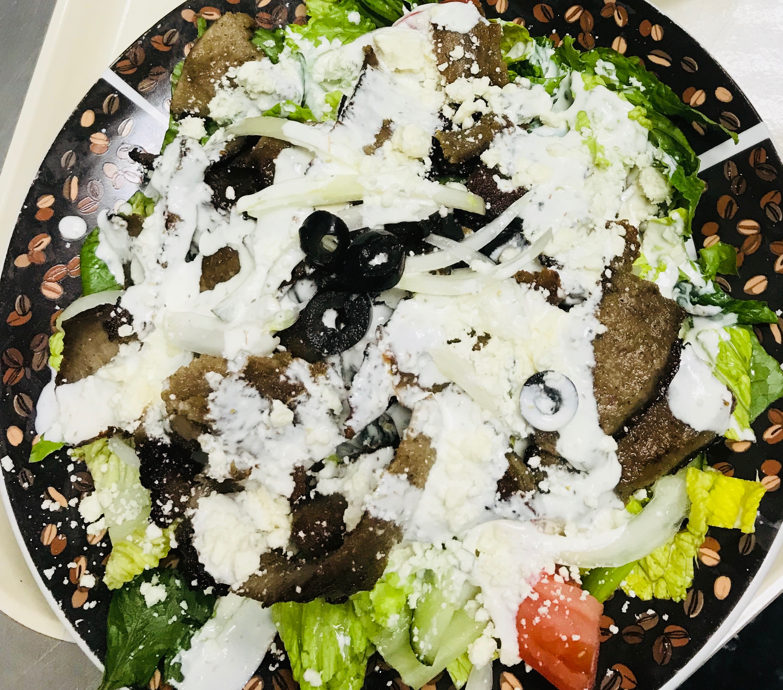 Order Gyro Greek Salad food online from Alzaytuna Grill store, Cincinnati on bringmethat.com
