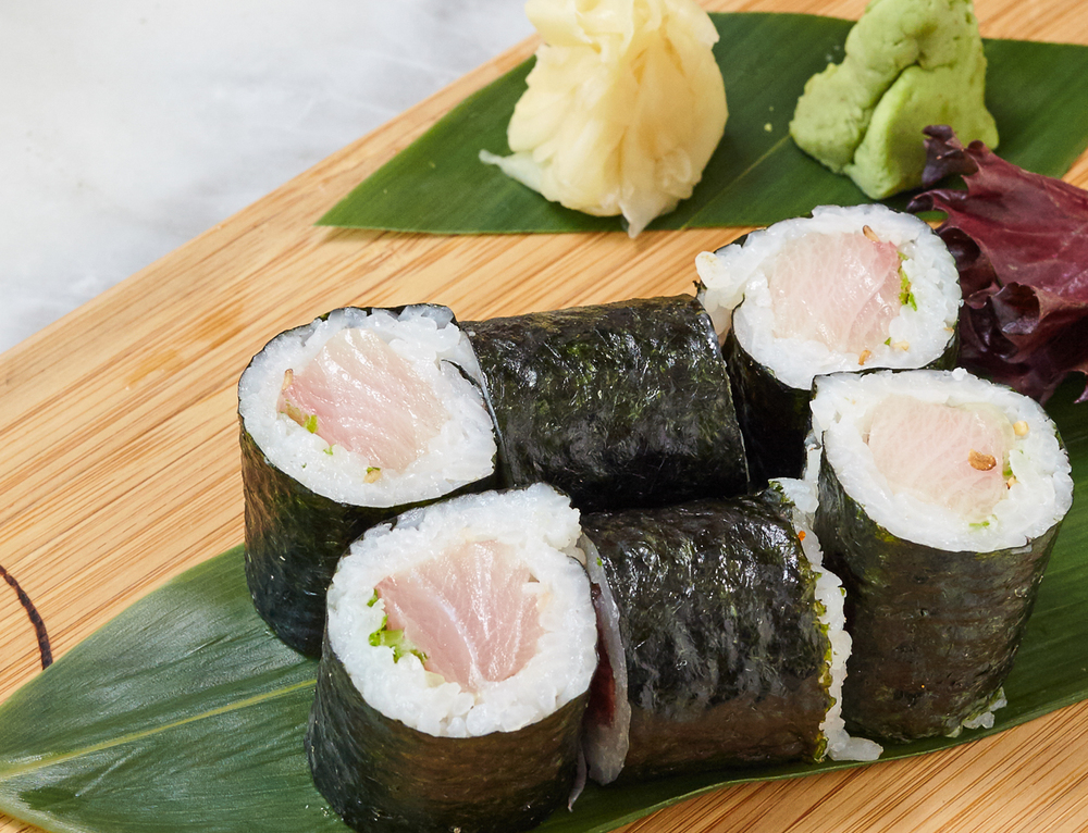 Order Yellowtail with Scallions Roll food online from Sake Japanese House store, Mebane on bringmethat.com