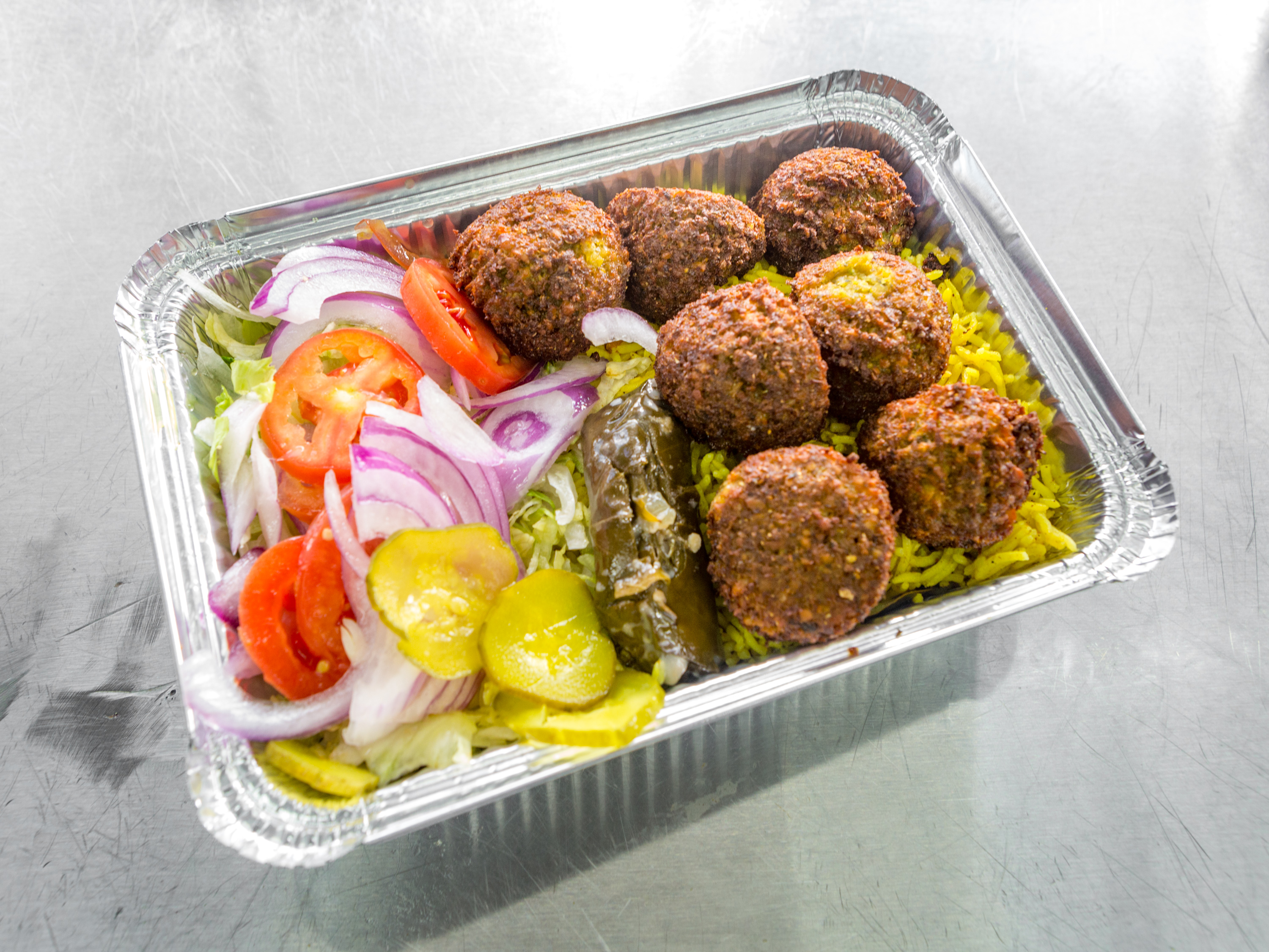 Order Falafel Plate food online from Habibi's Halal Gyro store, Syracuse on bringmethat.com