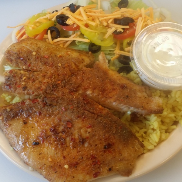 Order Grilled Tilapia  Fish Steak Salad food online from Mixed Grill Cafe store, Nashville on bringmethat.com