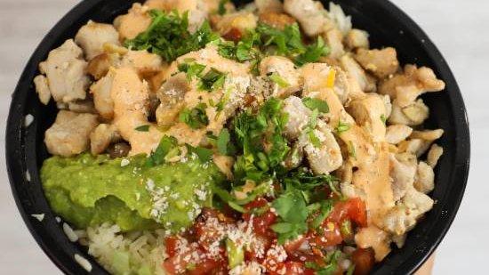 Order * SD Grilled Chicken Bowl food online from Burros & Fries store, El Cajon on bringmethat.com