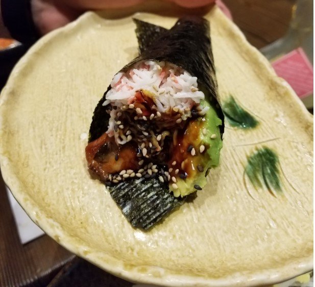 Order Unagi, Snow Crab and Avocado Tamaki food online from Naked Fish Japanese Restaurant store, Chino Hills on bringmethat.com