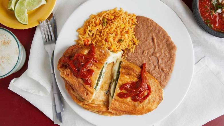 Order Chile Relleno food online from Taqueria Los Comales store, Round Lake Heights on bringmethat.com