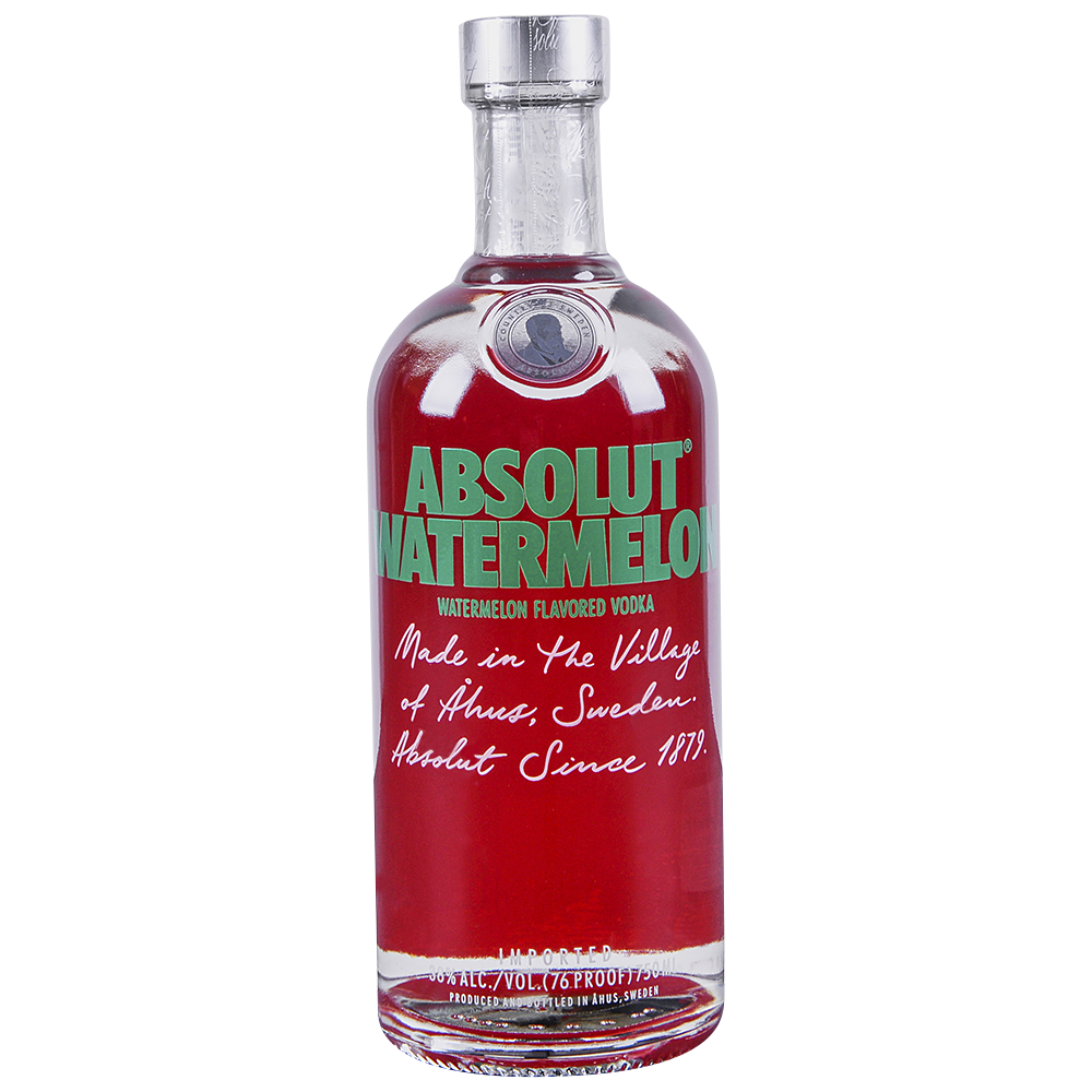 Order Absolut Watermelon Vodka 750 ml. food online from Mirage Wine & Liquor store, Palm Springs on bringmethat.com