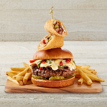 Order Philly Cheesesteak Burger food online from Tgi Fridays store, Madison on bringmethat.com