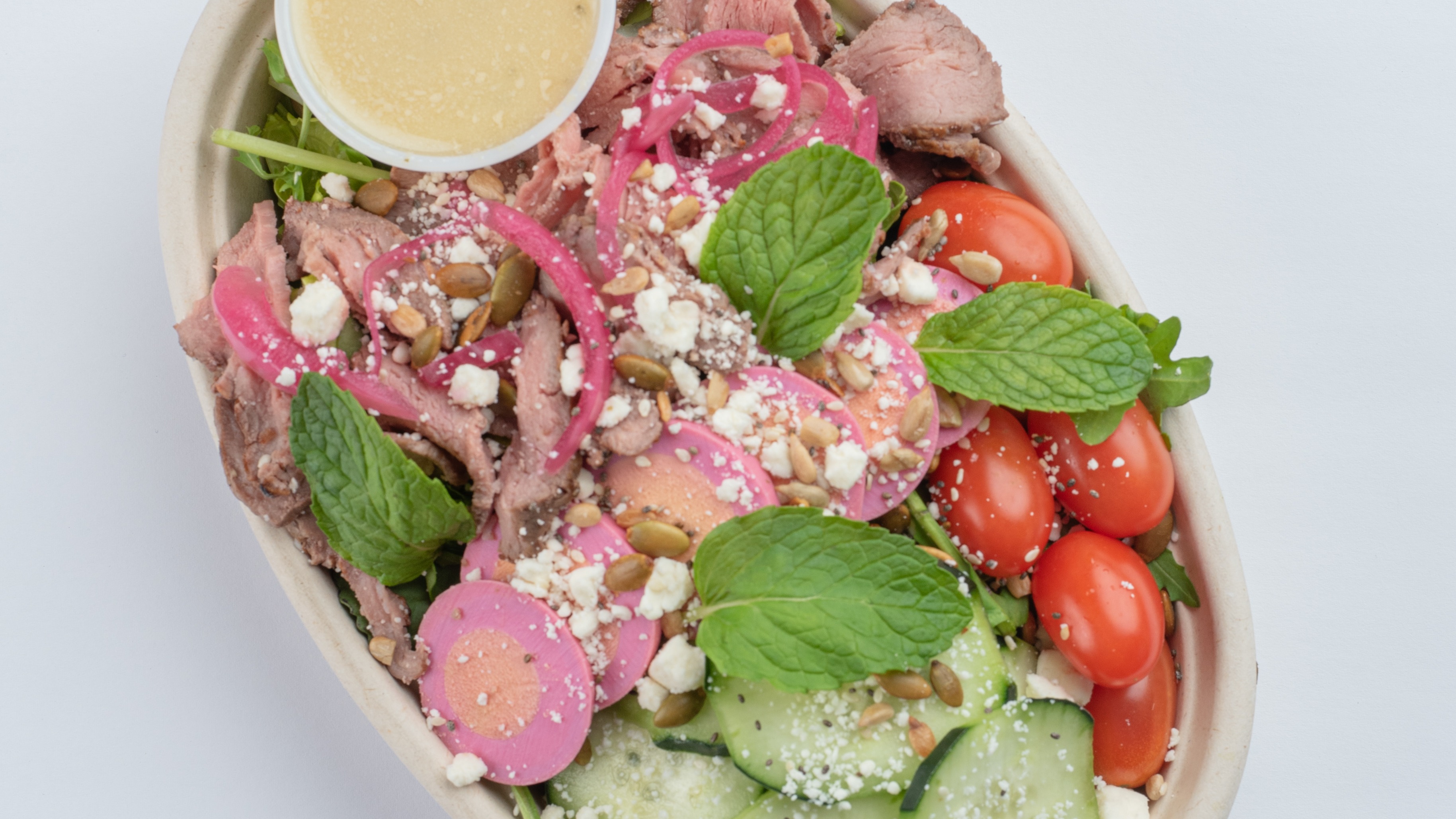 Order Mighty Med Steak Salad food online from Vitality Bowls store, Southlake on bringmethat.com