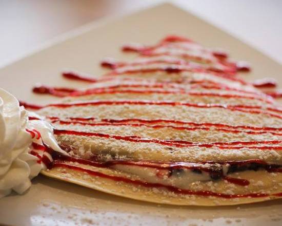 Order Raspberry Cheesecake Crêpe food online from Crazy Bowls store, Selden on bringmethat.com