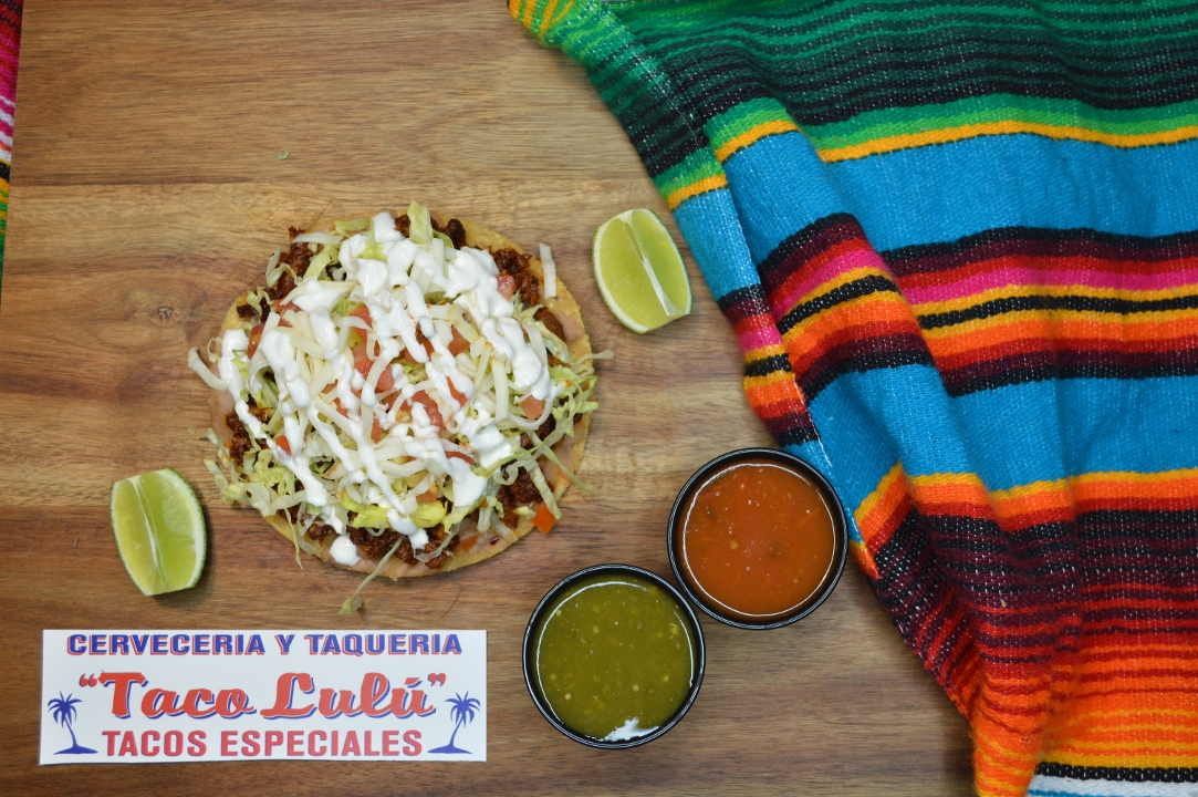 Order "Picadillo" Ground Beef Tostada food online from Taco Lulu store, Chicago on bringmethat.com
