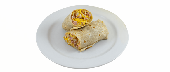 Order Ham Breakfast Burrito food online from Rancheritos store, Riverton on bringmethat.com