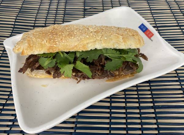 Order 4. Marinated Beef Sandwich 牛肉醬肉燒餅 food online from Four Sea store, Hacienda Heights on bringmethat.com