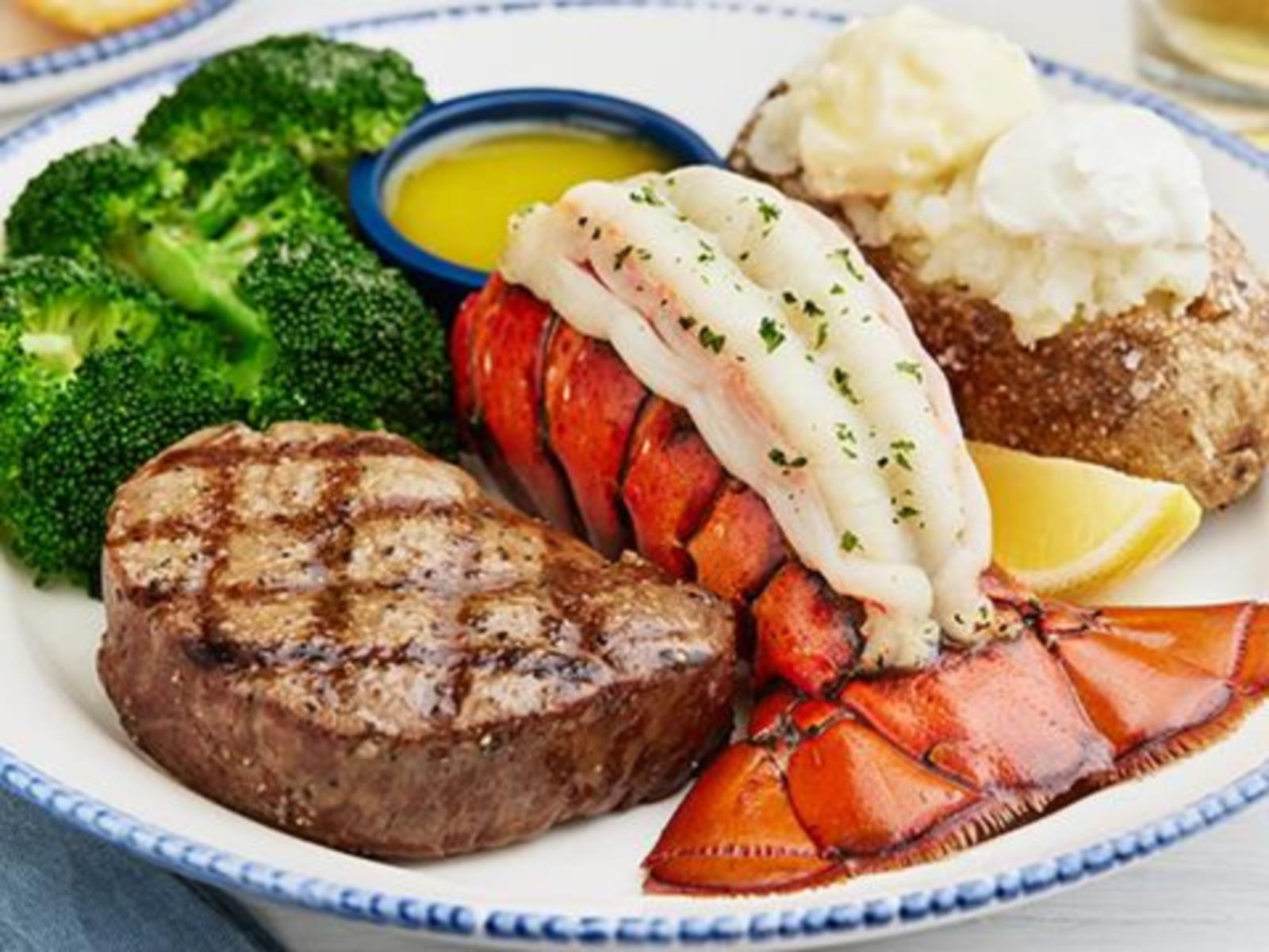 Order Surf & Turf Maine Lobster Tail & 6 Oz. Filet Mignon** food online from Red Lobster store, Akron on bringmethat.com