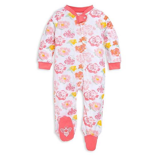 Order Burt's Bees Baby® Size 0-3M Rosy Spring Organic Cotton Footie in Pink food online from Bed Bath & Beyond store, Lancaster on bringmethat.com