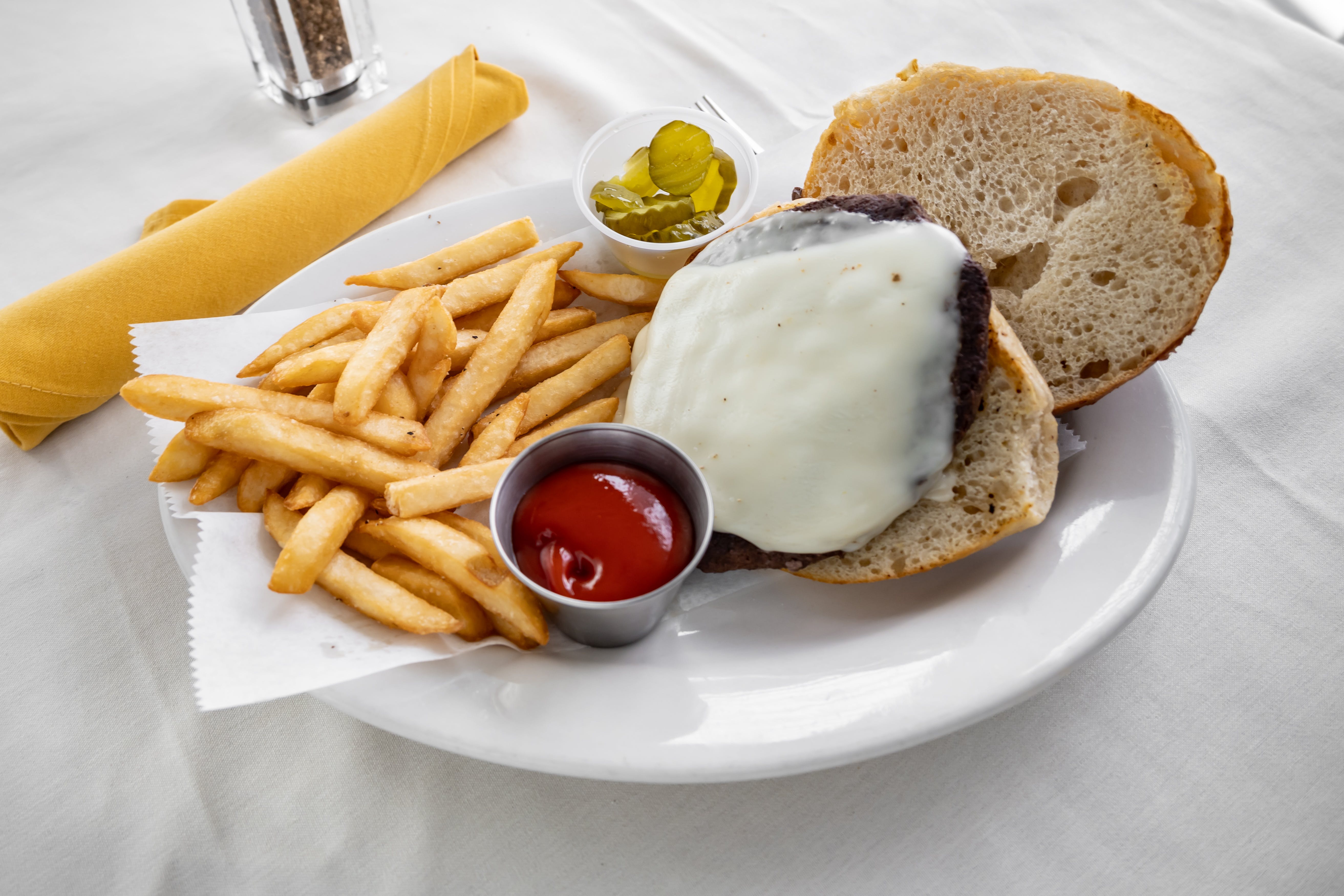 Order Cheeseburger - Burger food online from Mama's Pizza Grille & Bistro store, Mt Laurel on bringmethat.com