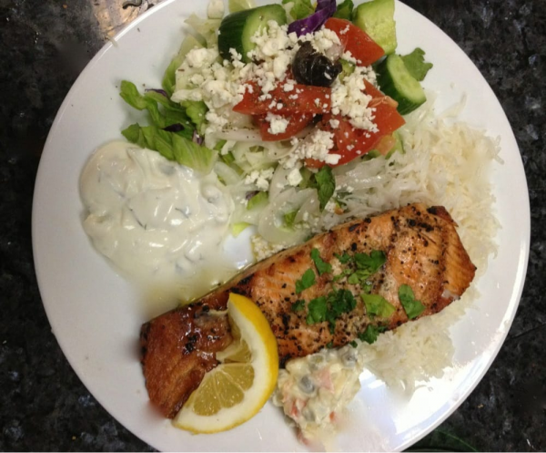 Order Grilled Salmon food online from Tastes Of Greece store, Laguna Niguel on bringmethat.com