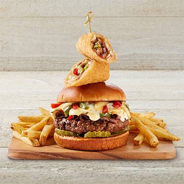 Order Philly Cheesesteak Burger food online from TGI Fridays store, Winchester on bringmethat.com