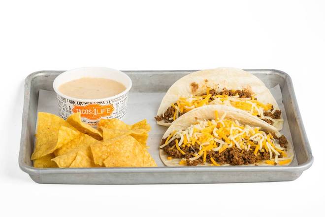 Order Beef and Cheese Tacos (2 pcs) food online from Tacos 4 Life store, Texarkana on bringmethat.com