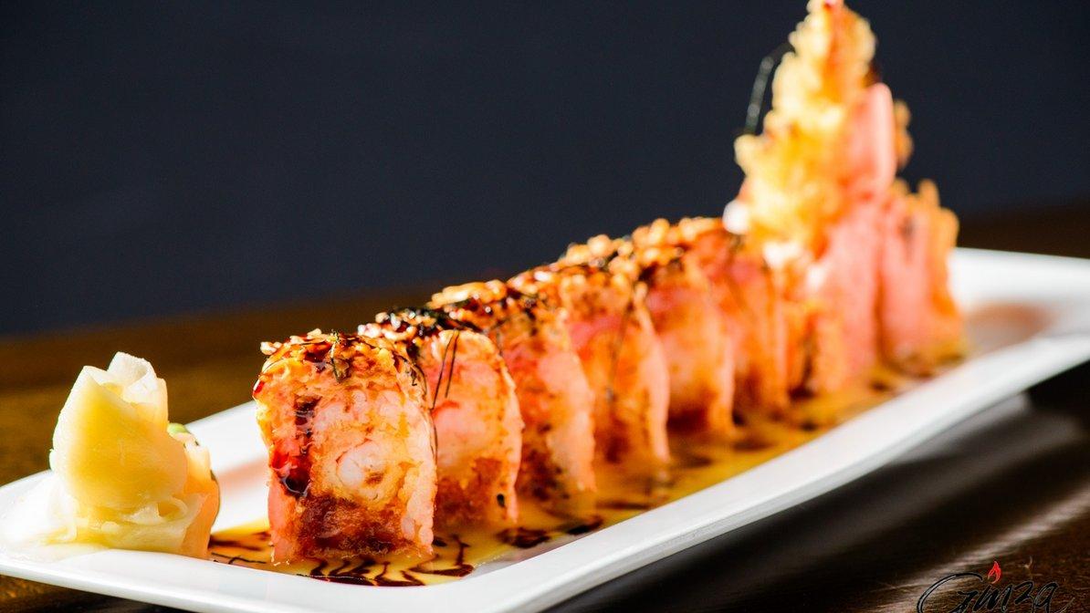Order Angry Dragon Roll food online from Ginza Japanese Cuisine store, Wethersfield on bringmethat.com
