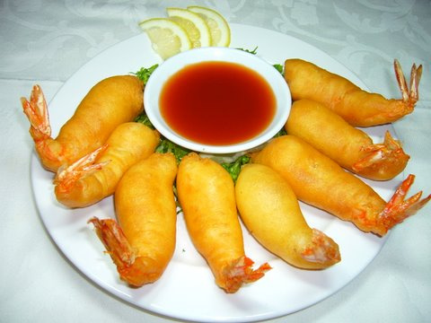 Order 5. Fried Prawn (one piece) food online from Shangri-La Chinese Restaurant store, Los Gatos on bringmethat.com