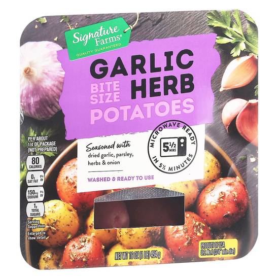 Order Signature Farms · Bite Size Garlic Herb Potatoes (16 oz) food online from Safeway store, Dixon on bringmethat.com