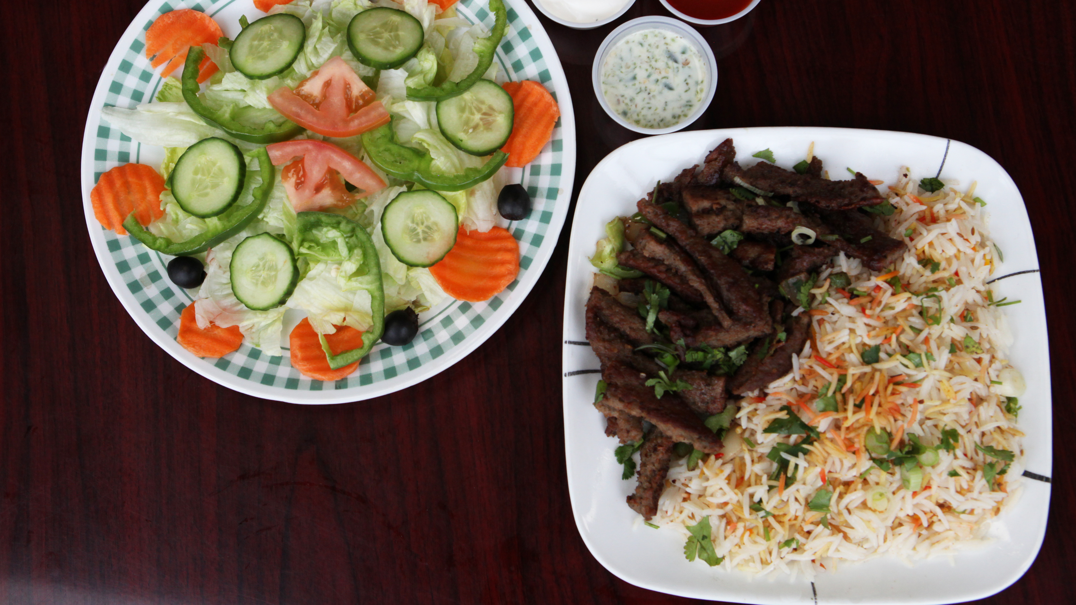 Order 8. lamb Gyro Lunch Plater  food online from Peshawri Kebab store, Waltham on bringmethat.com