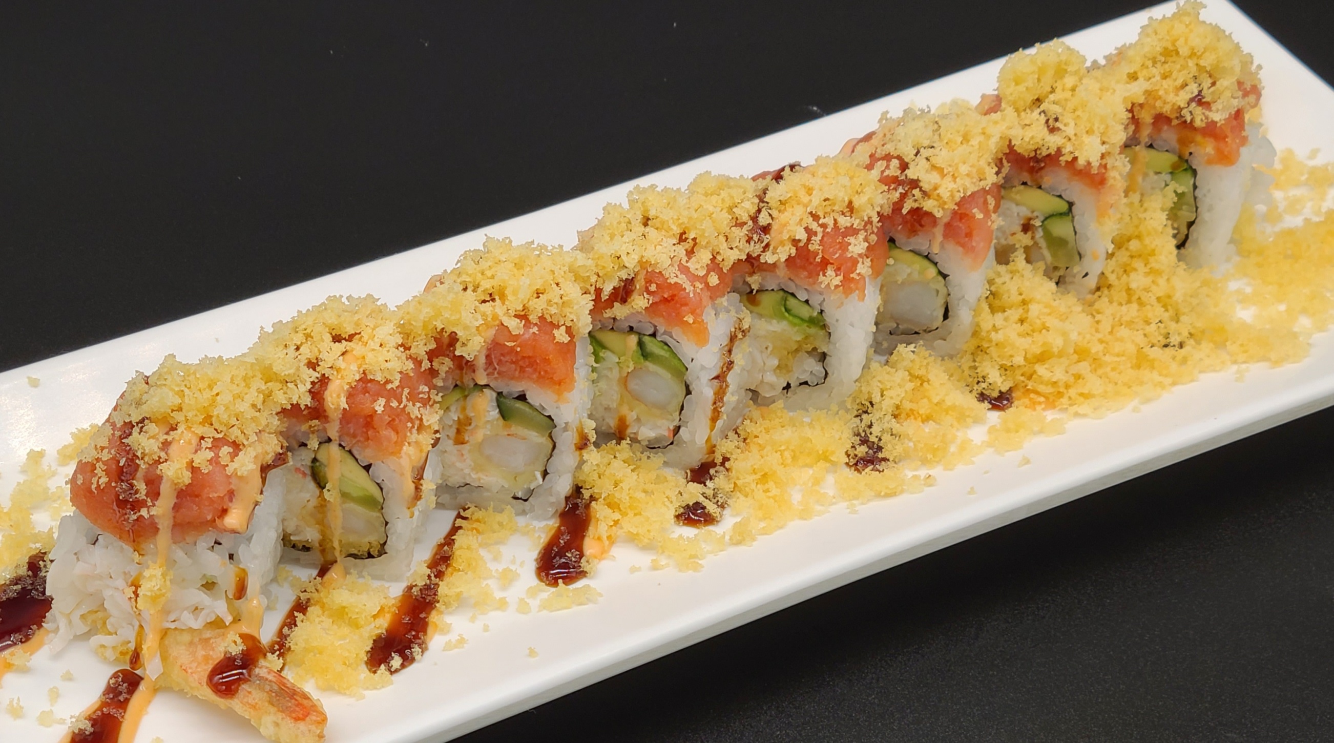 Order F17. King Cobra Roll  food online from Hello Sushi store, Fullerton on bringmethat.com