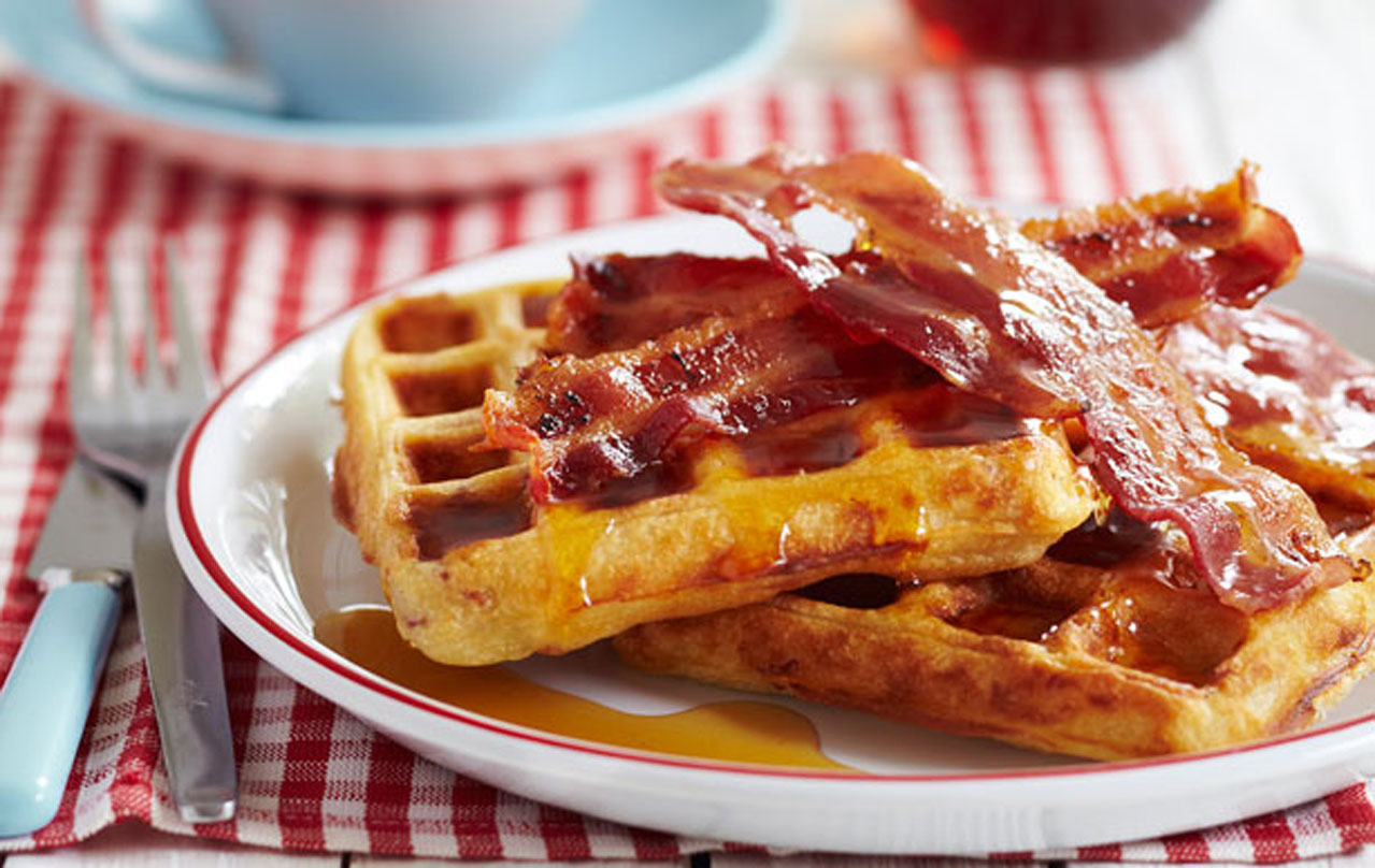 Order Bacon Waffle food online from Chick-a-Biddy store, Atlanta on bringmethat.com
