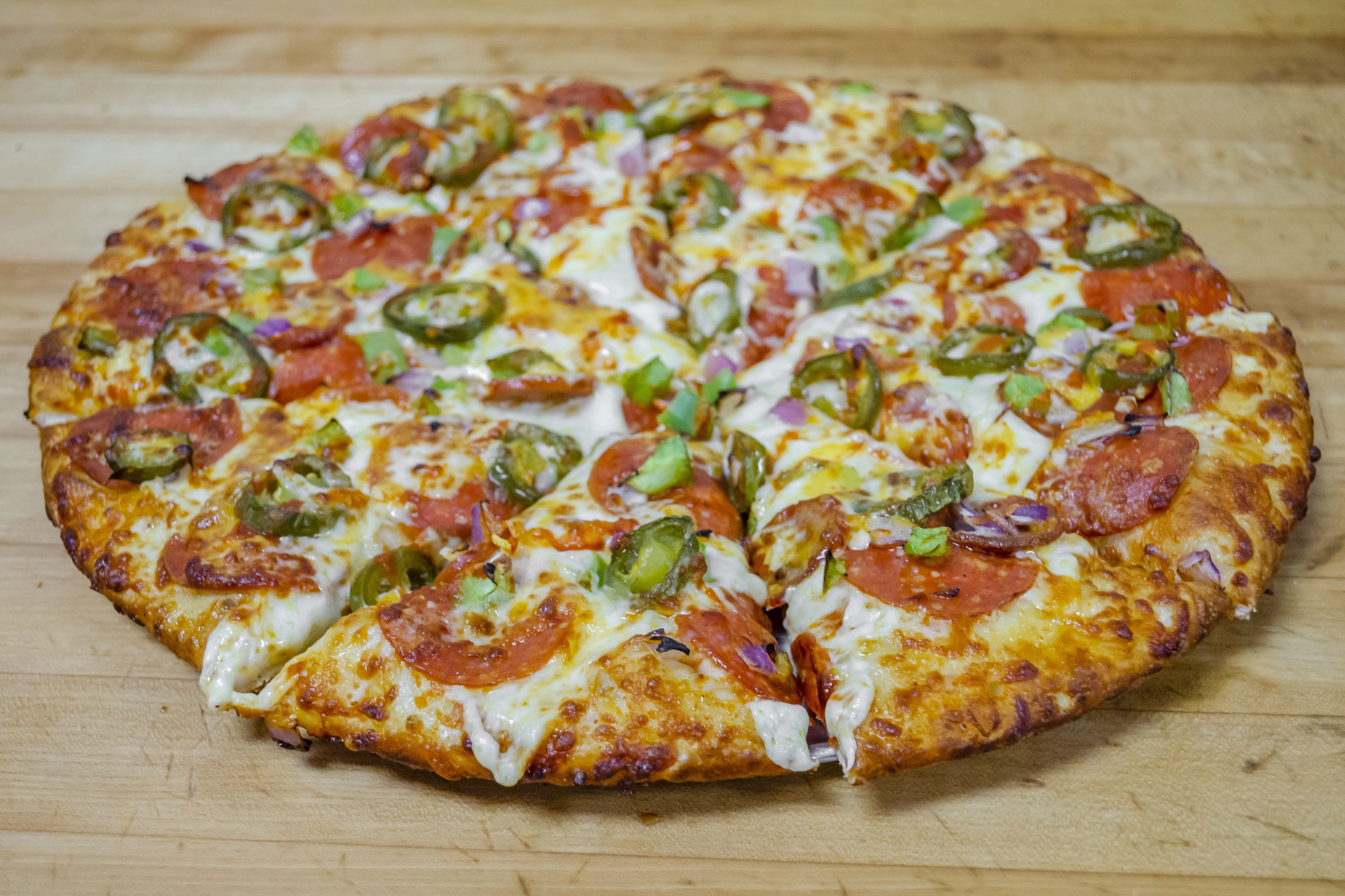 Order Hot & Spicy Pizza - Personal 8" food online from 701 Pizza store, Citrus Heights on bringmethat.com