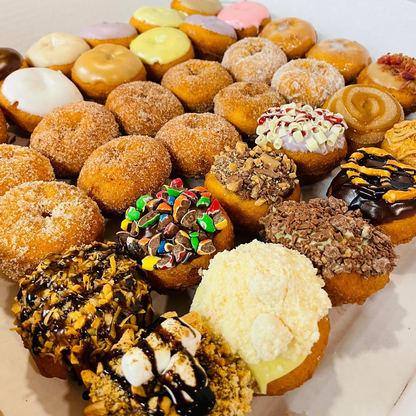 Order 1/2 Dozen Happy Birthday Box  food online from Peace Love And Little Donuts store, Cincinnati on bringmethat.com