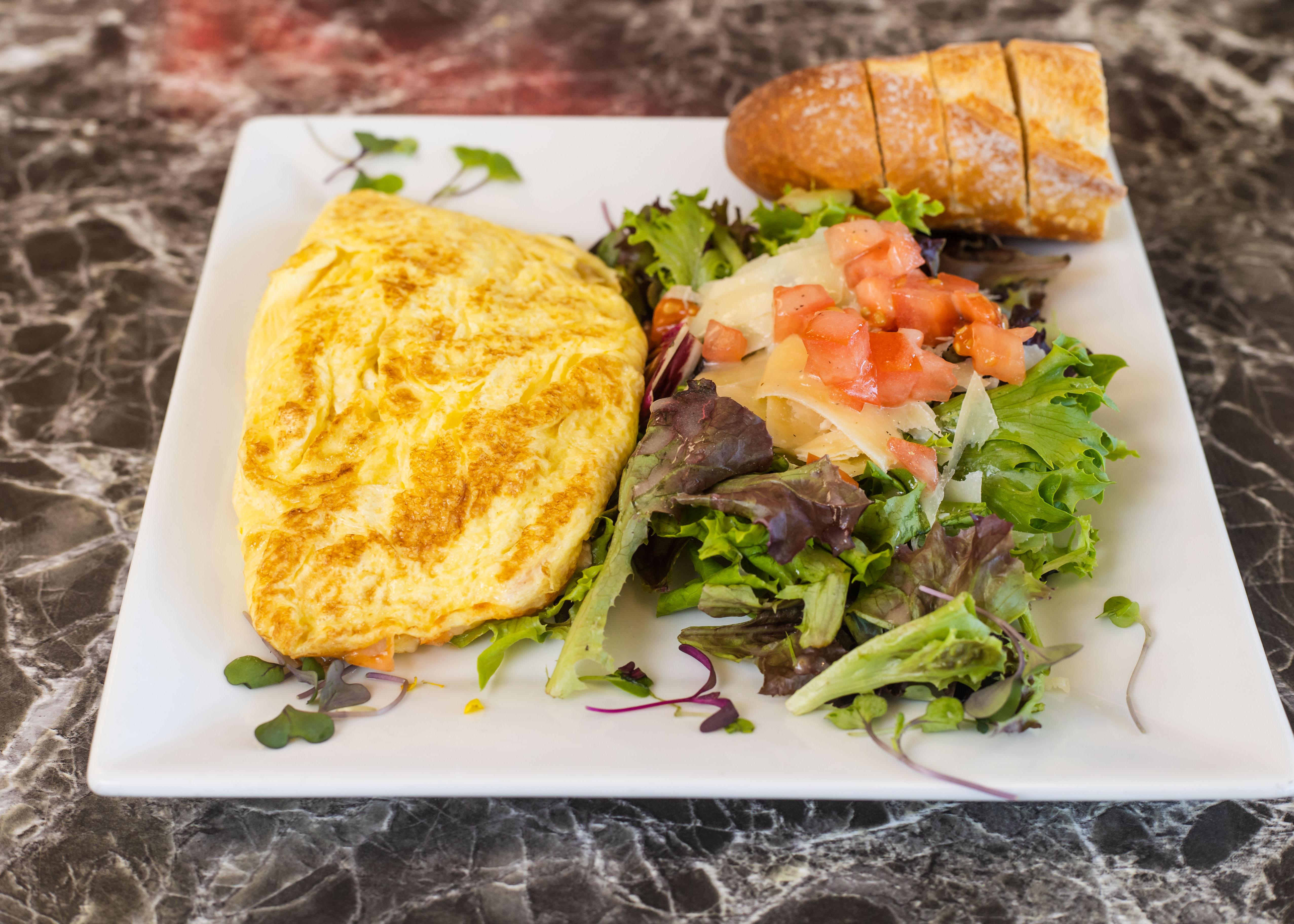 Order Salmon, Cheese & Dill Omelette food online from Rendez Vous store, Corona Del Mar on bringmethat.com