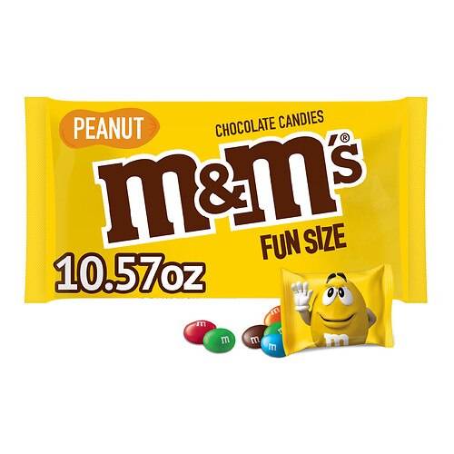 Order M&M's Halloween Fun Size Peanut Chocolate Candy, Small Bag - 10.57 oz food online from Walgreens store, Southlake on bringmethat.com