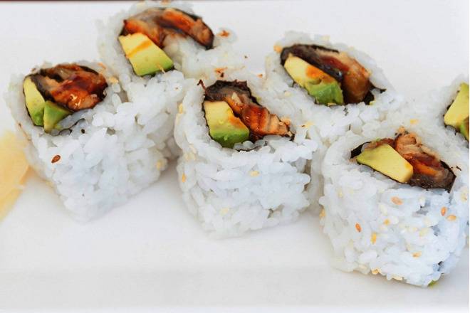 Order Eel Avocado Roll food online from Asakuma sushi delivery store, Beverly Hills on bringmethat.com