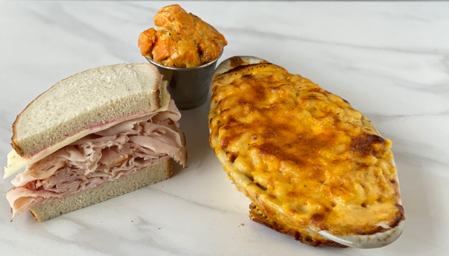 Order Mac and Cheese and Sandwich food online from Rolling Pin Cafe store, Westwood on bringmethat.com