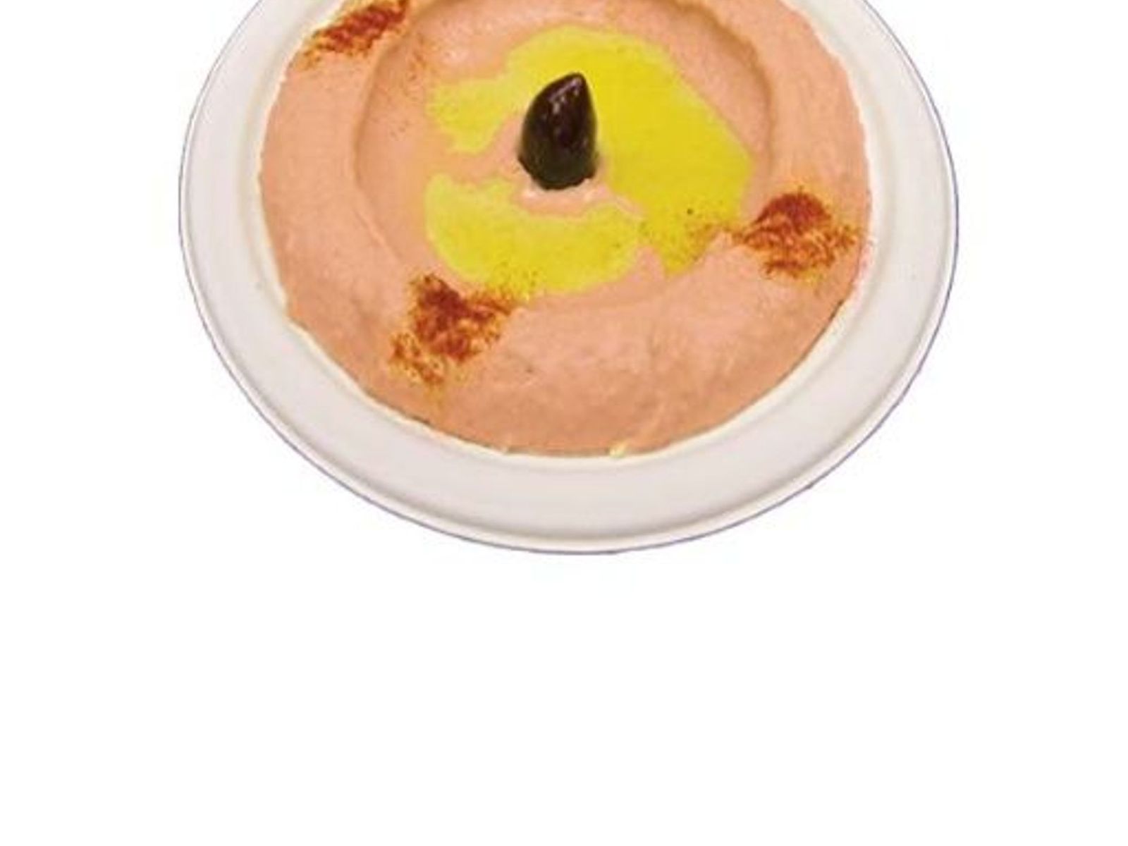 Order SMALL RED HUMMUS + 1 PITA food online from Olives Mediterranean Grill store, Phoenix on bringmethat.com