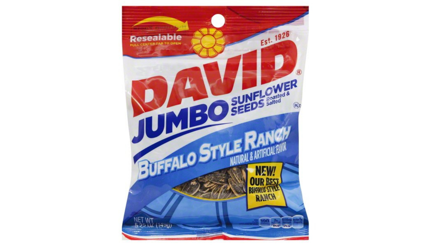 Order David Jumbo Sunflower Seeds Buffalo Style Ranch food online from Far Western Liquor store, SANTA MARIA on bringmethat.com