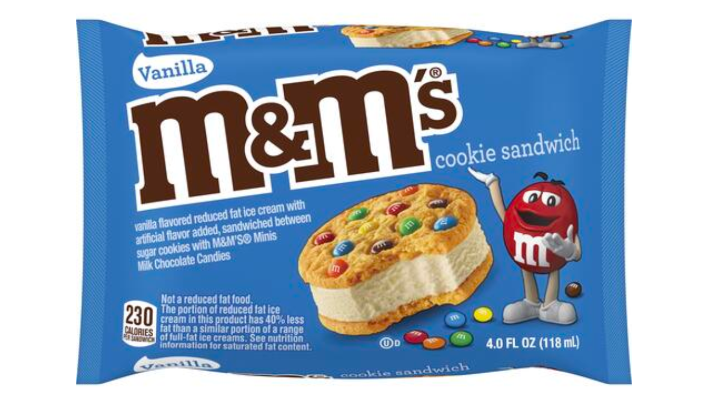 Order M&M Ice Cream Cookie Sandwich 4oz food online from QuickChek store, Whippany on bringmethat.com