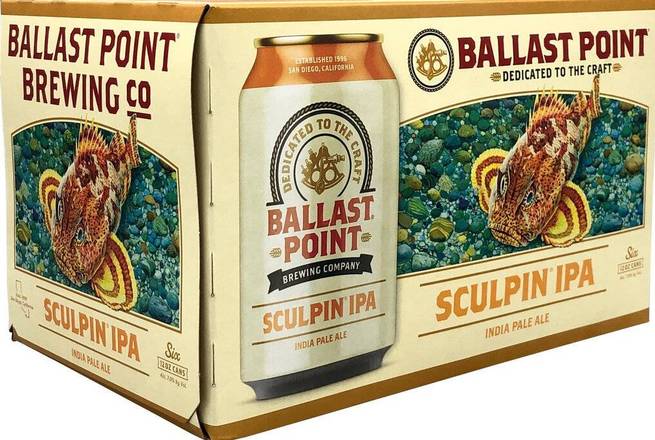 Order Ballast Point Sculpin Cans IPA 6 120z food online from Windy City Liquor Market store, El Cajon on bringmethat.com