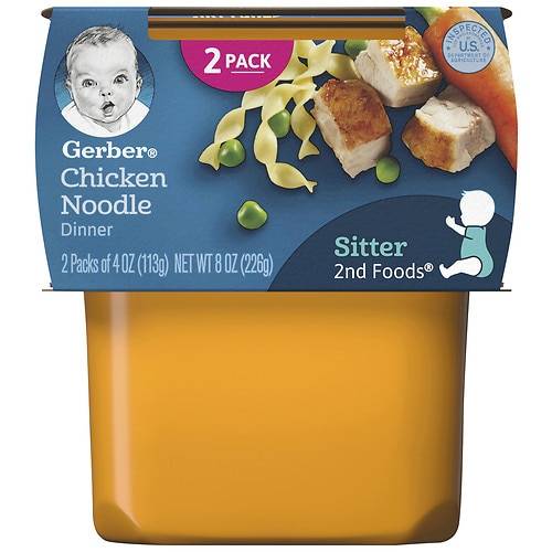 Order Gerber Baby Food Chicken Noodle - 4.0 oz x 2 pack food online from Walgreens store, Berwyn on bringmethat.com