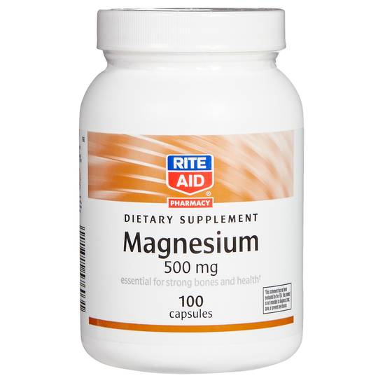 Order Rite Aid Magnesium Capsules 500mg (100 ct) food online from Rite Aid store, Palm Desert on bringmethat.com