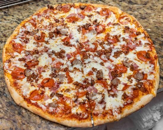 Order Giant 20”  Meat Lover's Pizza food online from Mangia Bene Pizza store, Tampa on bringmethat.com