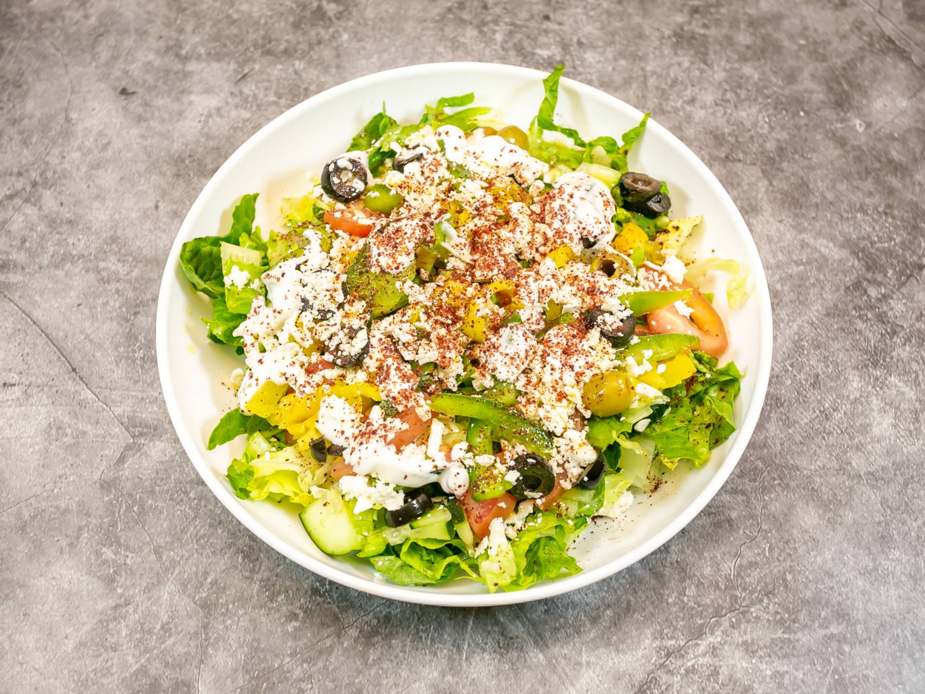 Order Greek Salad food online from Kabob Grill store, Columbus on bringmethat.com