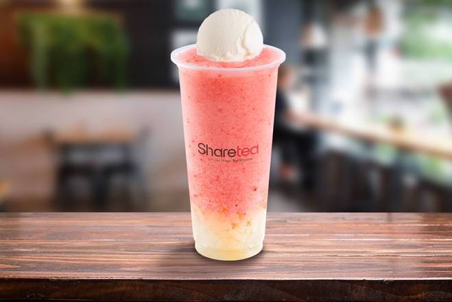 Order (45) Strawberry Ice Blended with Lychee Jelly & Ice Cream food online from Sharetea store, Ann Arbor on bringmethat.com